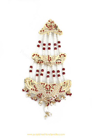 Gold Finished Ruby Jadau Passa By PTJ Exclusive